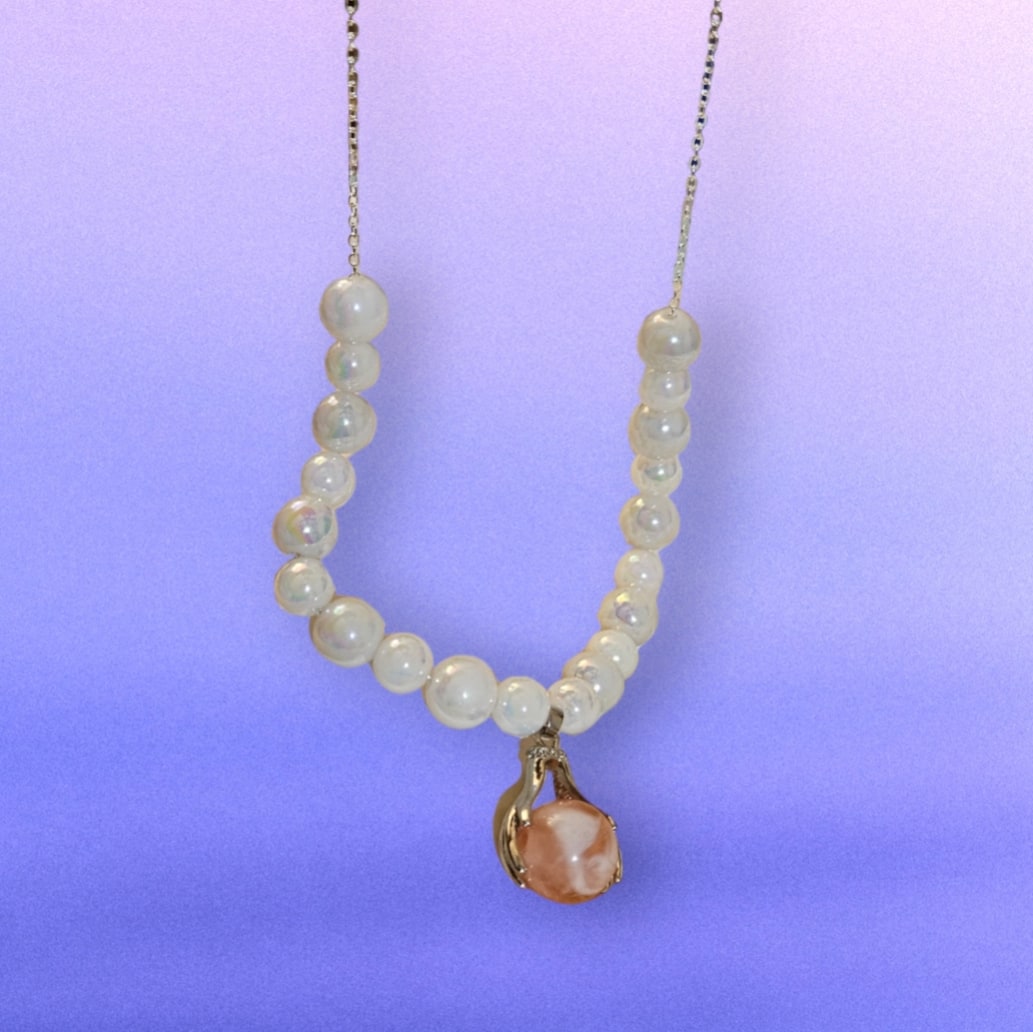 Rose Quartz Pearl Necklace