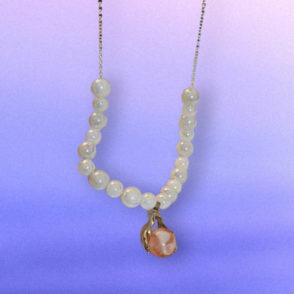 Rose Quartz Pearl Necklace